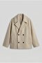 Men's Oversize Double Breasted Coat Beige