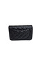 Women's Quilted Chain Strap Crossbody Bag – Multi-Pocket, Card Holder, Zippered Compartment - 4