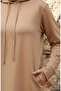 Two-thread hooded sports dress 0190-08 milky coffee - 6
