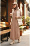 Two-thread hooded sports dress 0190-08 milky coffee