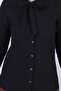 Women's Black Collar Tied Patterned Shirt Arm-20K001150 - 4