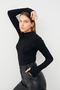 Women's Black Cream White Bitter Brown Light Gray 5-Finger Detailed Bodysuit - 2