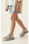 Baby Girl Child Stone Sim Filled Heel Foot Anatomical Fit Back Velcro Open Front Sandals Slippers - 2
