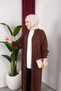 Women's Shawl Collar Long Knitwear and Bearded Furry Cardigan - 7