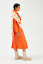 Belted Long Leather Trench - Orange - 5