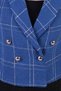 Women's Cobalt Blue-Beige Double-Breasted Collar Tweed Crop Jacket Arm-24K001014 - 4