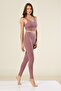 Women's Sports Set | Shaping Ribbed Leggings & Padded Crop Top – Light Plum - 2