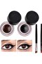 2-in-1 Waterproof Eyeliner Gel Set Black & Brown with Brushes - 4