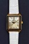 Dkf.2315A New Trend Rose Gold Color Case White Leather Strap Angled Women's Wristwatch - 3