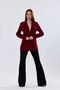 Lined Buttoned Scuba Crepe Jacket |   Ckt35446 Dark Red - 7