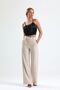 Ornamental Stitched Hürrem Fabric Wide Leg Trousers| Pnt34239 Stone - 2