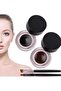2-in-1 Waterproof Eyeliner Gel Set Black & Brown with Brushes - 3