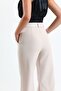Ornamental Stitched Hürrem Fabric Wide Leg Trousers| Pnt34239 Stone - 6