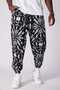 Unisex Ethnic Patterned Loose Hippie Bohemian Baggy Pants with Elastic Waist and Cuffs and Pockets Ethnic Design - 7