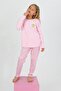 Girl's Long Sleeve 100% Cotton Button Detailed Pajama Set Love Me