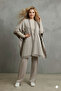 Women's Three-Piece Ethnic Pattern Poncho Knit Set - 2