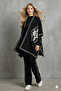 Women's Three-Piece Ethnic Pattern Poncho Knit Set - 8