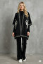 Women's Three-Piece Ethnic Pattern Poncho Knit Set - 6