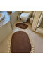 Washable Pompom Fringed Non-Slip Base Soft Bath Mat Set of 2 (60X100) and (50X60)