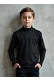 Kids – Half Zip Scuba Sweat |   Black (Children's Black Sweatshirt with Slim Fit Half-Zipper Scuba Fabric) - 2