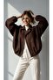 Oversized Bomber Suede Jacket