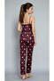 Triple Bamboo Milan Fabric Lace Detailed Long Sleeve Dressing Gown Undershirt Colorfast Printed Pajama Set - 6
