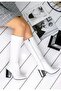 Women's Leather Look White Skin Mirror Heeled Below the Knee Boots