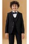 Boys' Tuxedo Suit – 5-Piece Set with Jacket, Trousers, Vest, Bow Tie, and Shirt - 4