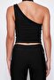 1741 Black Button Detailed Crop Blouse - 5