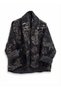 Women's Black Italian Floral Patterned Cotton O Oversized Quilted Kimono & Kaftan