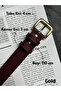 Loyal Rectangular Patterned Women's Gold Buckle Belt Coat Belt Dress Belt Trouser Belt - 4