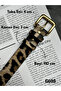 2-Piece Loyal Rectangular Patterned Women's Gold Buckle Belt Jacket Belt Dress Belt Trouser Belt - 4