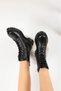 Black High Sole Stitched Women's Boots - 5