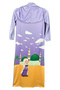 Children's Prayer Set Practical One-Piece Patterned Sleeves and Removable Headscarf Lycra Hijab Dress (6-12 - 5