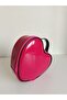Mayki̇s Small Fuchsia Heart Leather Travel, Cosmetic, Makeup Bag - 8