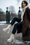 Women's Beige Platform High Heel Ankle Length Zippered Boots - 6