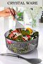 Acrylic Round Salad Bowl with Spoon 23 cm Anthracite
