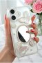 iPhone 16 Plus Case 3D Butterfly Rose Pattern Mirrored Glitter Transparent Design Silicone Cover