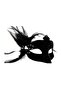 Krp Black Color Side Feathered Rose Party Prom Venetian Mask - 3