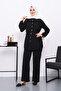 Linda Suit with Black Ruffled Front Tunic Trousers