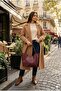 Women's Burgundy Mini Wallet Large Size Shoulder Bag with Gift 25X40Cm