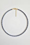 Sapphire Natural Stone Necklace (2mm) Minimal Model (Dark Blue Necklace) - 2