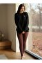 Black Knitwear Teddy Bear Embroidered Oversized Sweater - 6