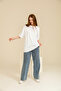 Women's White Oversize Crew Neck 100% Cotton Plain Basic Summer T-shirt - 7