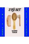 100% Natural 3-Piece Bamboo + Boxwood + Facial Brush (Horsehair) Set... - 2