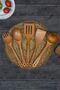 5-Piece 'Pro' Dark Bamboo Non-Stick (Color Does Not Change) Easy-to-Clean Wooden Spoon Bamboo Set - 8