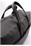 Unisex Black Classic Multi-Pocket Zipper Closure Large Volume Shoulder Strap Travel Bag 04Pc001208 - 5
