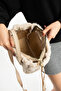 Women's Column Strap Fur Plush Crossbody Bag - 3