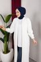 Women's Shawl Collar Long Knitwear and Bearded Furry Cardigan - 4
