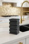 10 Pieces Slotted Black Glitter Dish Sponge – Durable Pinterest Cleaning Sponge Set with Special Texture - 7